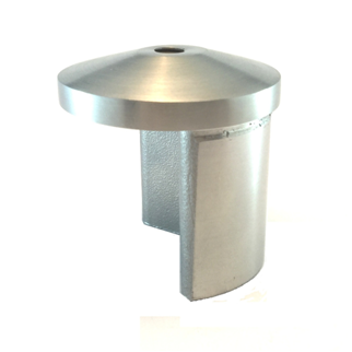 Slotted Round 50mm Corner Post Reducer 316 Stainless Steel - Polished